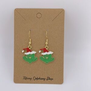 Grinch side eye earrings handmade